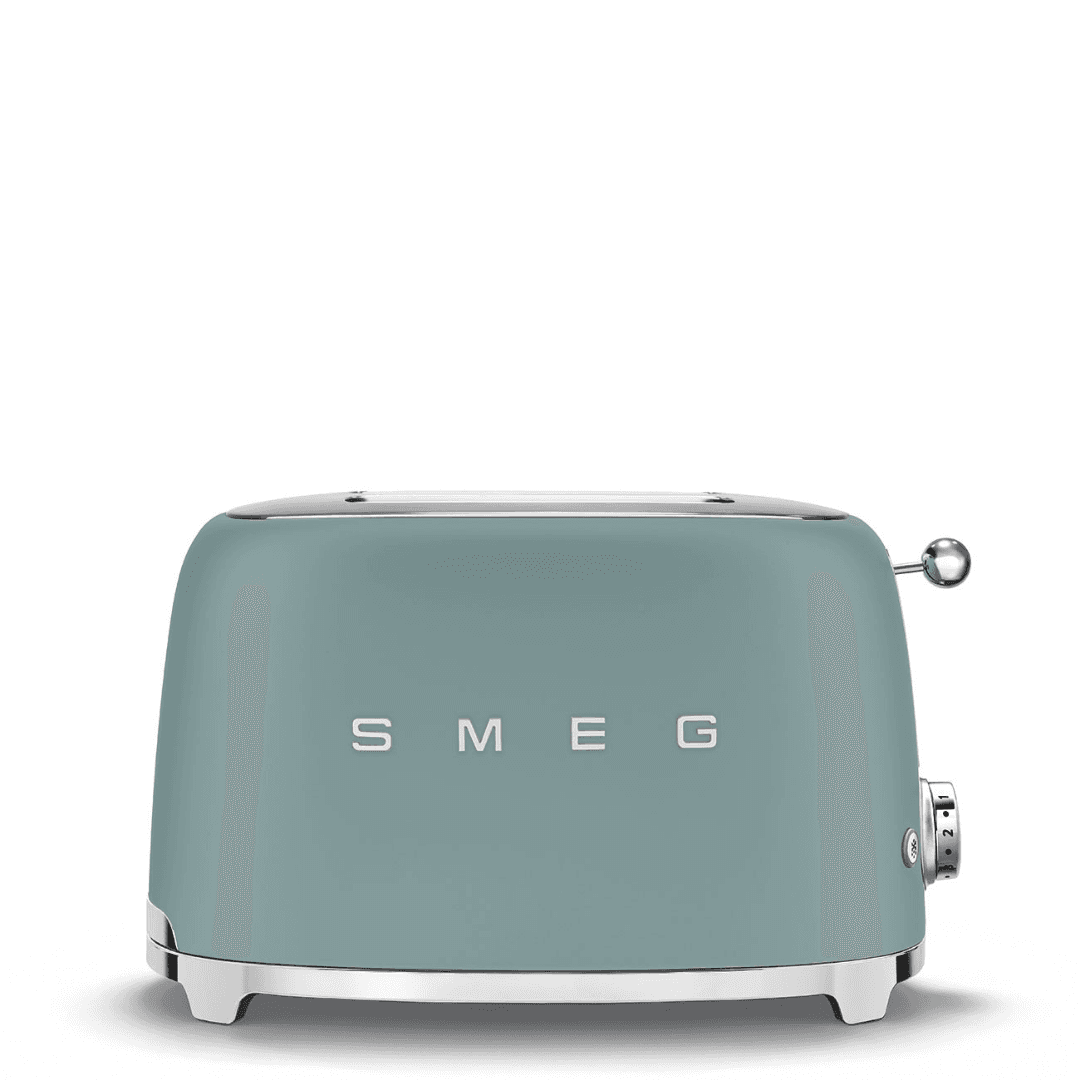 Máy nướng bánh mì Smeg 50's Style Aesthetic TSF01EGMEU - Smeg - Từng lát bánh giòn tan, thơm lừng chỉ trong nháy mắt với máy nướng bánh mì 2 khe