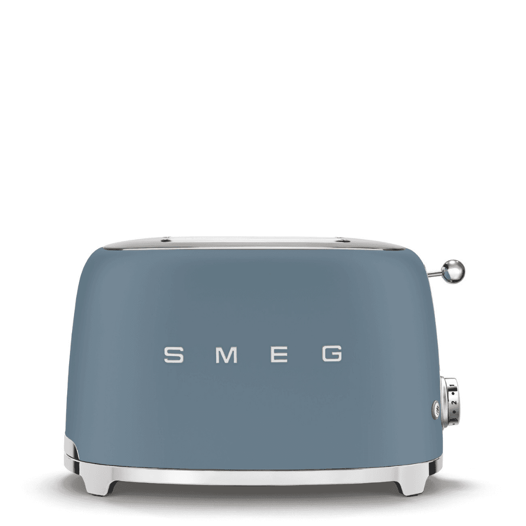 Máy nướng bánh mì Smeg 50's Style Aesthetic TSF01SBMEU - Smeg - Từng lát bánh giòn tan, thơm lừng chỉ trong nháy mắt với máy nướng bánh mì 2 khe