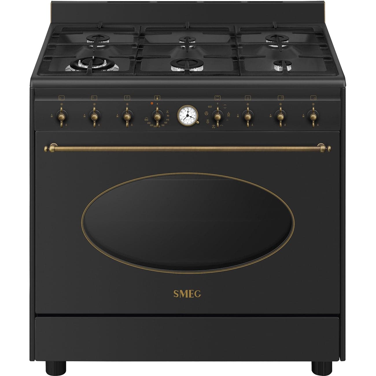 BẾP NẤU KÈM LÒ NƯỚNG CÓ MẶT BẾP GAS   SMEG COLONIALE, 90CM - Smeg - BẾP NẤU KÈM LÒ NƯỚNG CÓ MẶT BẾP GAS   SMEG COLONIALE, 90CM